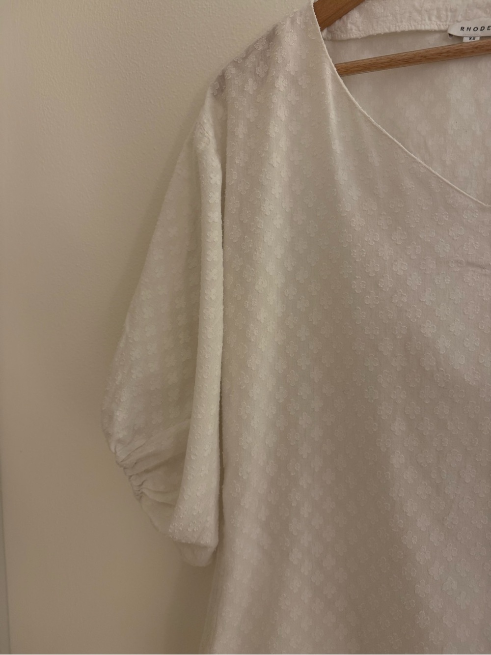 RHODE Arya Mini Dress White Clover Pattern Women’s XS - No Belt 100% cotton. - Picture 3 of 10